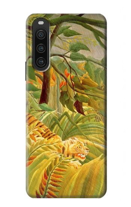 W3344 Henri Rousseau Tiger in a Tropical Storm Hard Case and Leather Flip Case For Sony Xperia 10 V