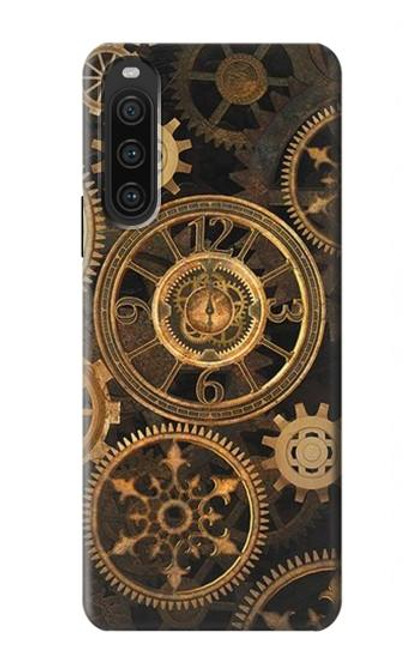 W3442 Clock Gear Hard Case and Leather Flip Case For Sony Xperia 10 V