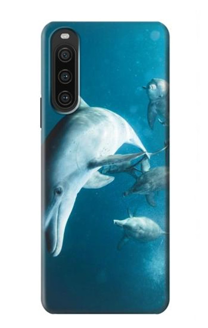 W3878 Dolphin Hard Case and Leather Flip Case For Sony Xperia 10 V