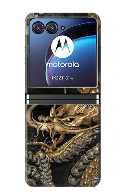 W0426 Gold Dragon Hard Case For Motorola Razr 40 Ultra