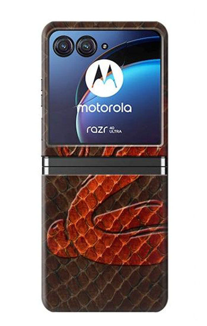W0663 Cobra Snake Skin Hard Case For Motorola Razr 40 Ultra