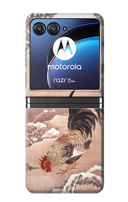 W1332 Ito Jakuchu Rooster Hard Case For Motorola Razr 40 Ultra