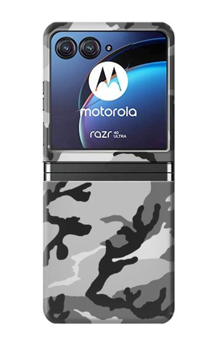 W1721 Snow Camouflage Graphic Printed Hard Case For Motorola Razr 40 Ultra