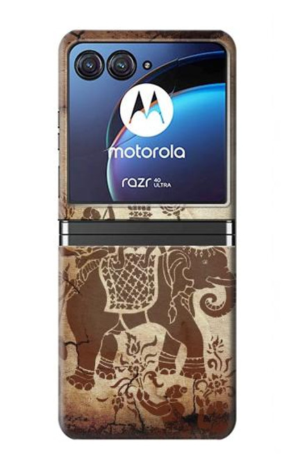W2102 Thai Art Buddha on Elephant Hard Case For Motorola Razr 40 Ultra
