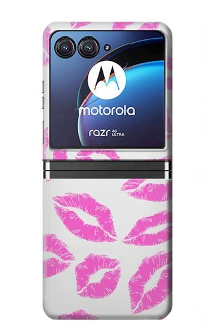 W2214 Pink Lips Kisses Hard Case For Motorola Razr 40 Ultra