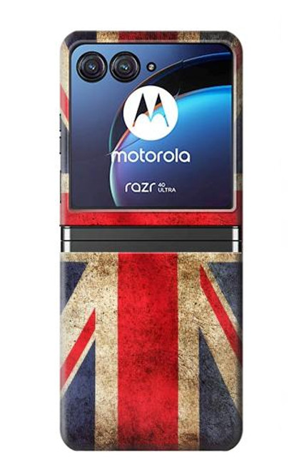W2303 British UK Vintage Flag Hard Case For Motorola Razr 40 Ultra