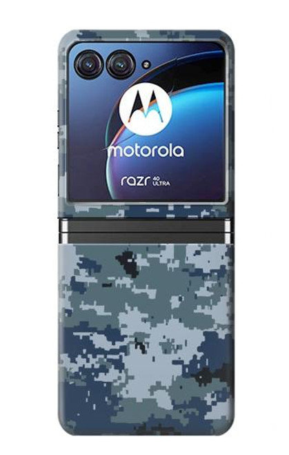 W2346 Navy Camo Camouflage Graphic Hard Case For Motorola Razr 40 Ultra
