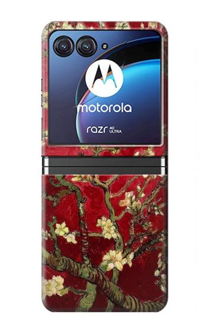 W2414 Red Blossoming Almond Tree Van Gogh Hard Case For Motorola Razr 40 Ultra