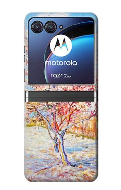 W2450 Van Gogh Peach Tree Blossom Hard Case For Motorola Razr 40 Ultra