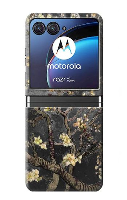 W2664 Black Blossoming Almond Tree Van Gogh Hard Case For Motorola Razr 40 Ultra