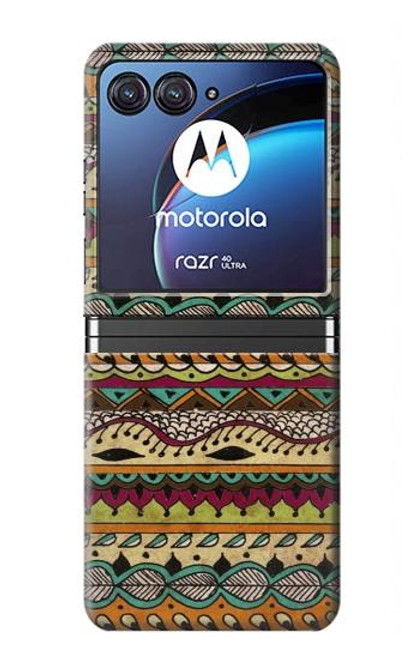 W2860 Aztec Boho Hippie Pattern Hard Case For Motorola Razr 40 Ultra