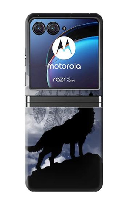 W3011 Dream Catcher Wolf Howling Hard Case For Motorola Razr 40 Ultra
