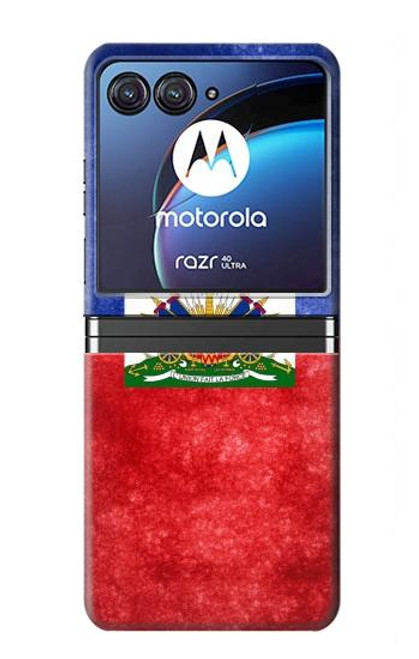 W3022 Haiti Flag Hard Case For Motorola Razr 40 Ultra