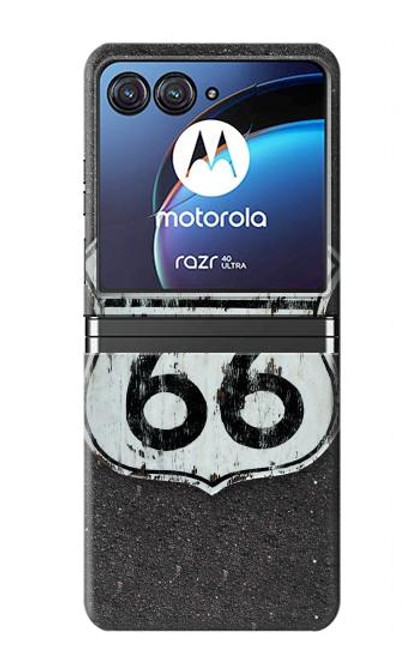 W3207 Route 66 Sign Hard Case For Motorola Razr 40 Ultra