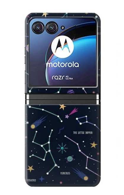 W3220 Star Map Zodiac Constellations Hard Case For Motorola Razr 40 Ultra