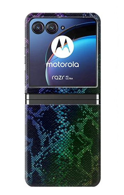 W3366 Rainbow Python Skin Graphic Print Hard Case For Motorola Razr 40 Ultra