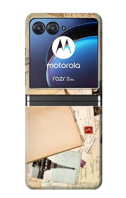 W3397 Postcards Memories Hard Case For Motorola Razr 40 Ultra