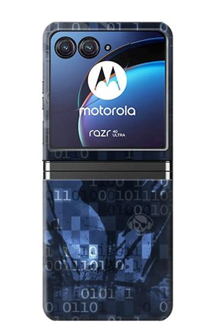 W3431 Digital Code Cyber Hacker Hard Case For Motorola Razr 40 Ultra