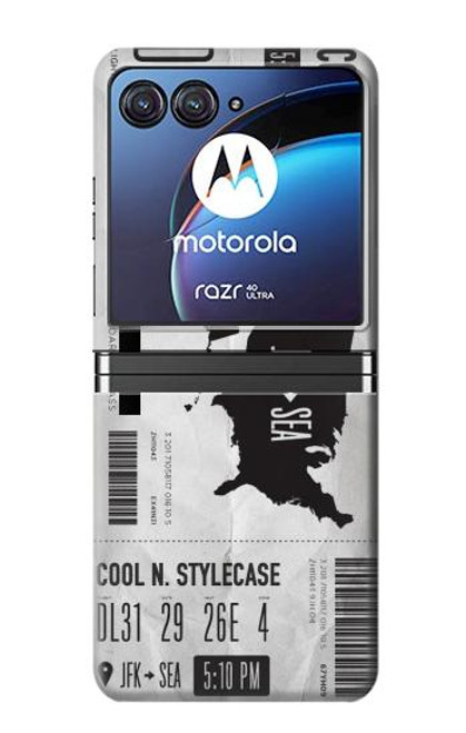 W3615 Airline Boarding Pass Art Hard Case For Motorola Razr 40 Ultra