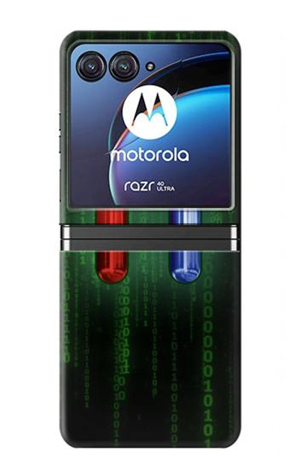 W3816 Red Pill Blue Pill Capsule Hard Case For Motorola Razr 40 Ultra
