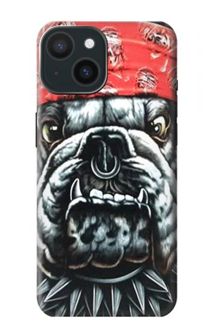 W0100 Bulldog American Football Hard Case and Leather Flip Case For iPhone 15