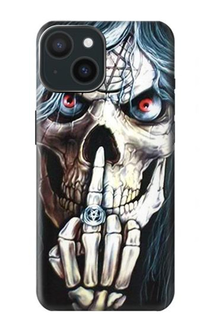 W0222 Skull Pentagram Hard Case and Leather Flip Case For iPhone 15