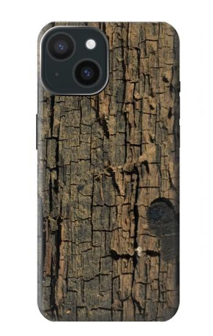 W0598 Wood Graphic Printed Hard Case and Leather Flip Case For iPhone 15