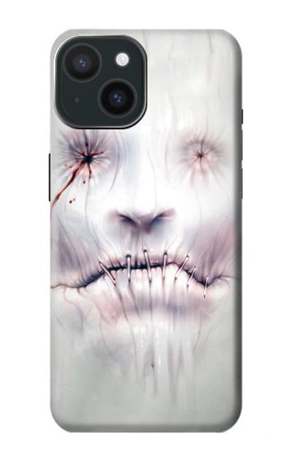 W0884 Horror Face Hard Case and Leather Flip Case For iPhone 15