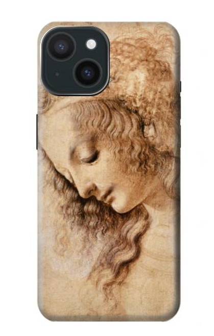 W1045 Leonardo da Vinci Woman's Head Hard Case and Leather Flip Case For iPhone 15