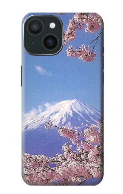 W1060 Mount Fuji Sakura Cherry Blossom Hard Case and Leather Flip Case For iPhone 15