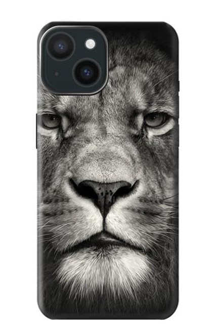 W1352 Lion Face Hard Case and Leather Flip Case For iPhone 15