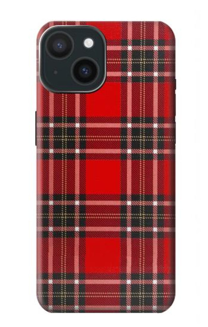 W2374 Tartan Red Pattern Hard Case and Leather Flip Case For iPhone 15