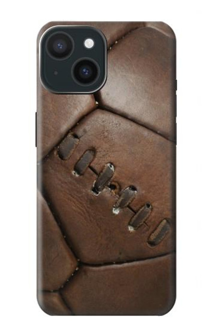 W2661 Leather Soccer Football Graphic Hard Case and Leather Flip Case For iPhone 15