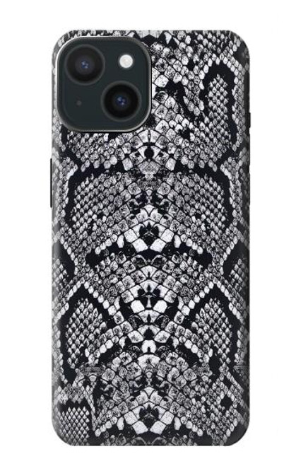 W2855 White Rattle Snake Skin Graphic Printed Hard Case and Leather Flip Case For iPhone 15