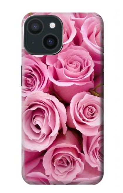 W2943 Pink Rose Hard Case and Leather Flip Case For iPhone 15