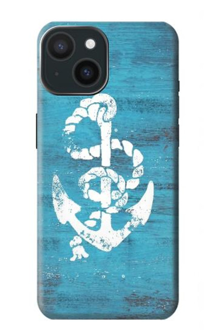 W3053 Marine Anchor Blue Hard Case and Leather Flip Case For iPhone 15