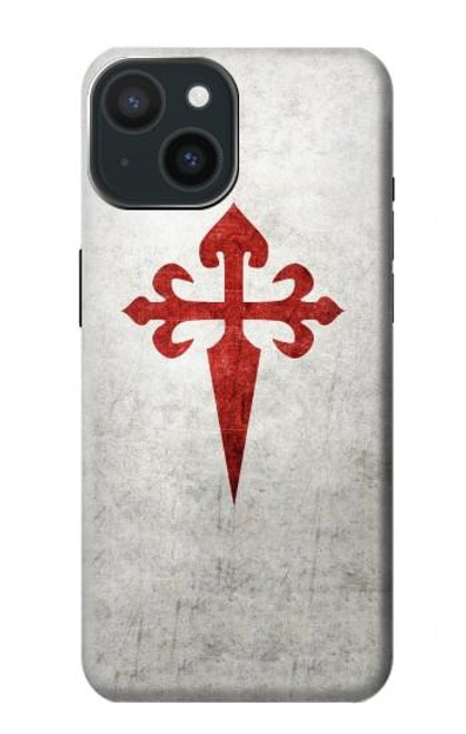 W3200 Order of Santiago Cross of Saint James Hard Case and Leather Flip Case For iPhone 15