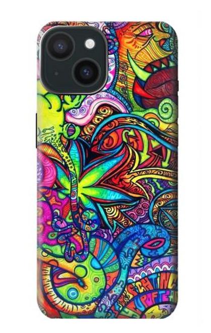 W3255 Colorful Art Pattern Hard Case and Leather Flip Case For iPhone 15