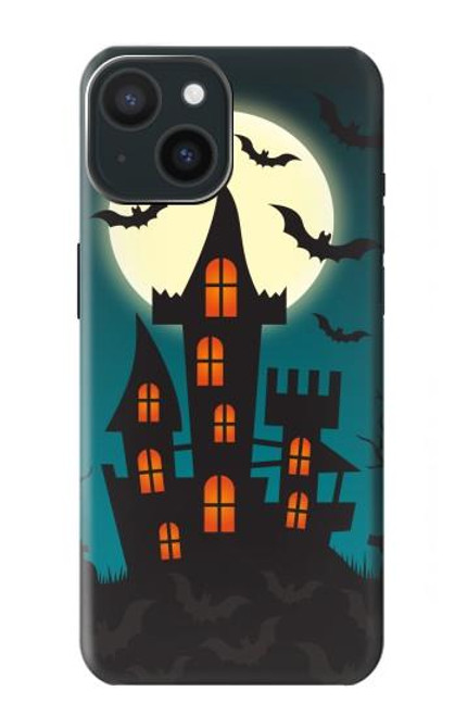 W3268 Halloween Festival Castle Hard Case and Leather Flip Case For iPhone 15