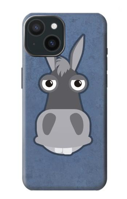 W3271 Donkey Cartoon Hard Case and Leather Flip Case For iPhone 15