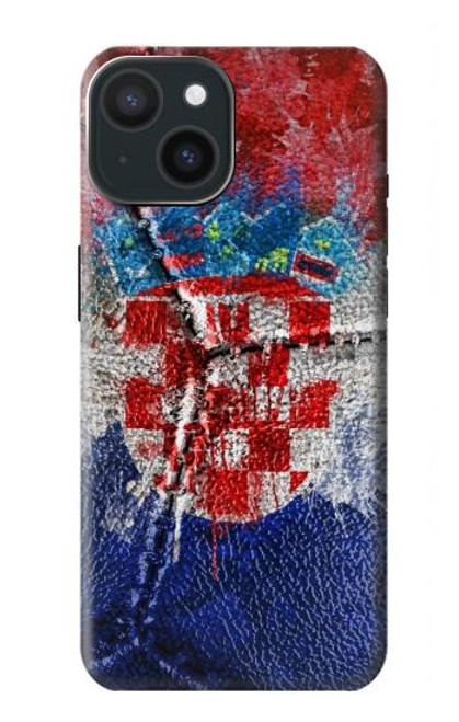 W3313 Croatia Flag Vintage Football Graphic Hard Case and Leather Flip Case For iPhone 15