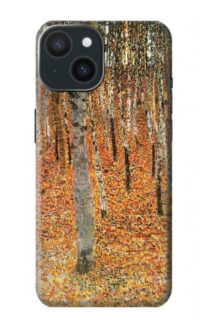 W3380 Gustav Klimt Birch Forest Hard Case and Leather Flip Case For iPhone 15