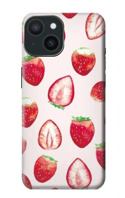 W3481 Strawberry Hard Case and Leather Flip Case For iPhone 15
