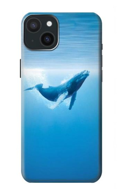 W0843 Blue Whale Hard Case and Leather Flip Case For iPhone 15 Plus