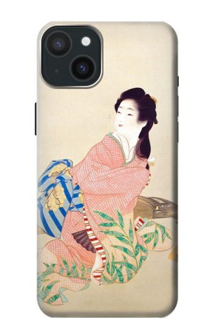 W0889 Japan Art Kimono Hard Case and Leather Flip Case For iPhone 15 Plus