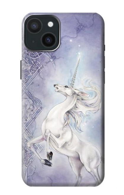 W1134 White Horse Unicorn Hard Case and Leather Flip Case For iPhone 15 Plus