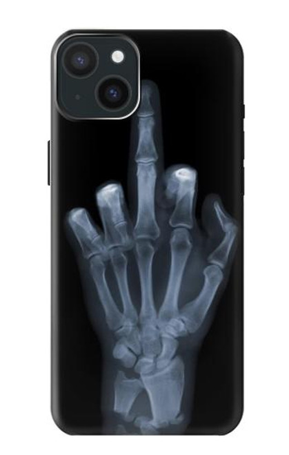 W1143 X-ray Hand Middle Finger Hard Case and Leather Flip Case For iPhone 15 Plus