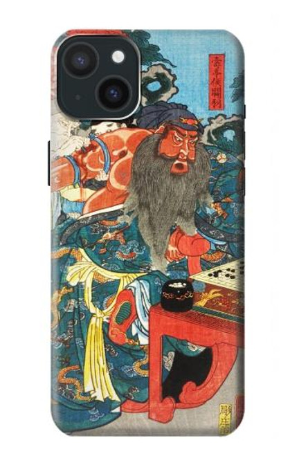 W1826 Utagawa Kuniyoshi Guan Yu Hard Case and Leather Flip Case For iPhone 15 Plus