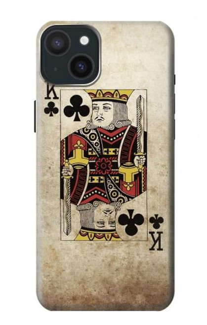 W2528 Poker King Card Hard Case and Leather Flip Case For iPhone 15 Plus