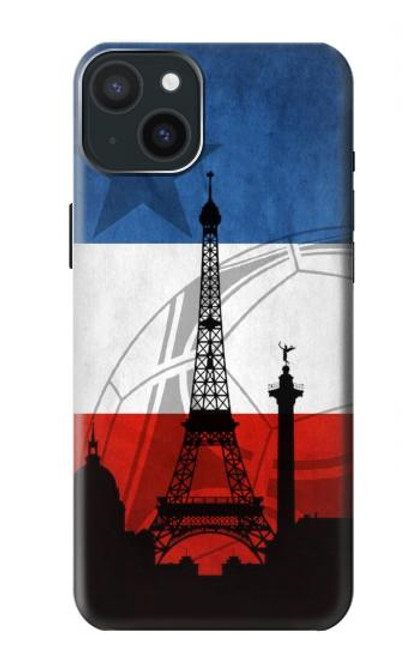 W2980 France Football Soccer Hard Case and Leather Flip Case For iPhone 15 Plus